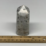 281.4g, 3.3"x1.9"x1.5" Rainbow Moonstone Tower Obelisk Point Crystal, B21619