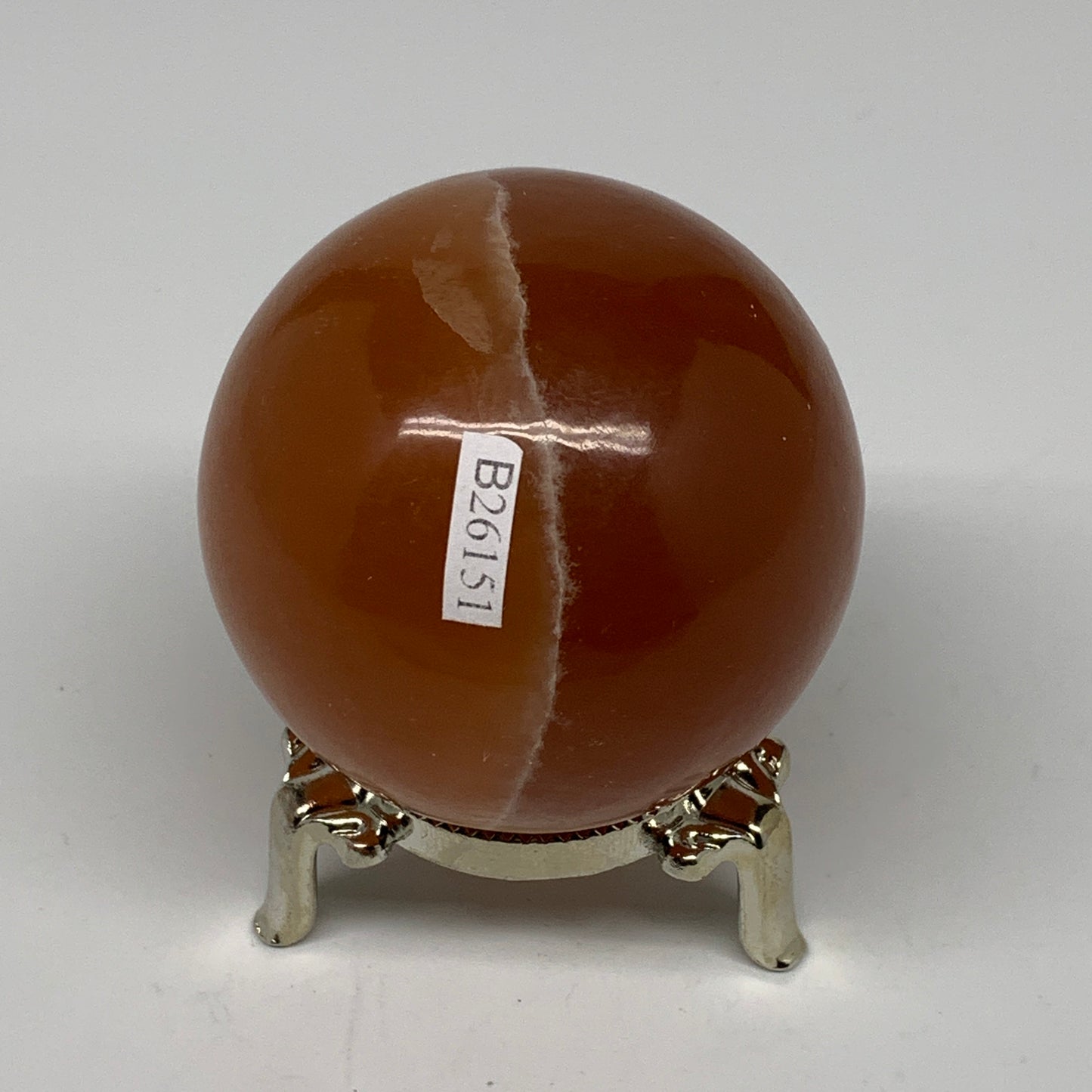 323.3g,2.4"61mm) Honey Calcite Sphere Gemstone,Healing Crystal,B26151