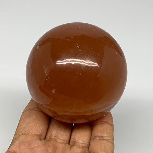 498.9g,2.8"70mm) Honey Calcite Sphere Gemstone,Healing Crystal,B26152