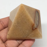 131.5g,2"x1.6" Natural Yellow Aventurine Pyramid Gemstone Crystal @India,MF3518