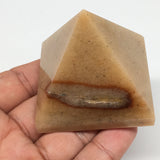 131.5g,2"x1.6" Natural Yellow Aventurine Pyramid Gemstone Crystal @India,MF3518