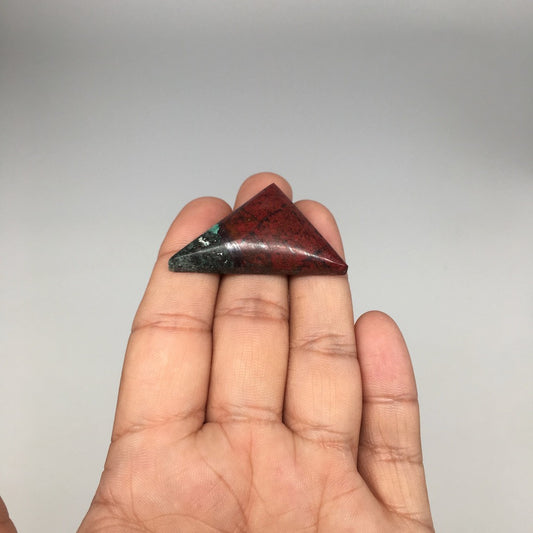 11.9g, 1"x1.7"x7mm Sonora Sunset Chrysocolla Cuprite Cabochon @Mexico,SC352 - watangem.com