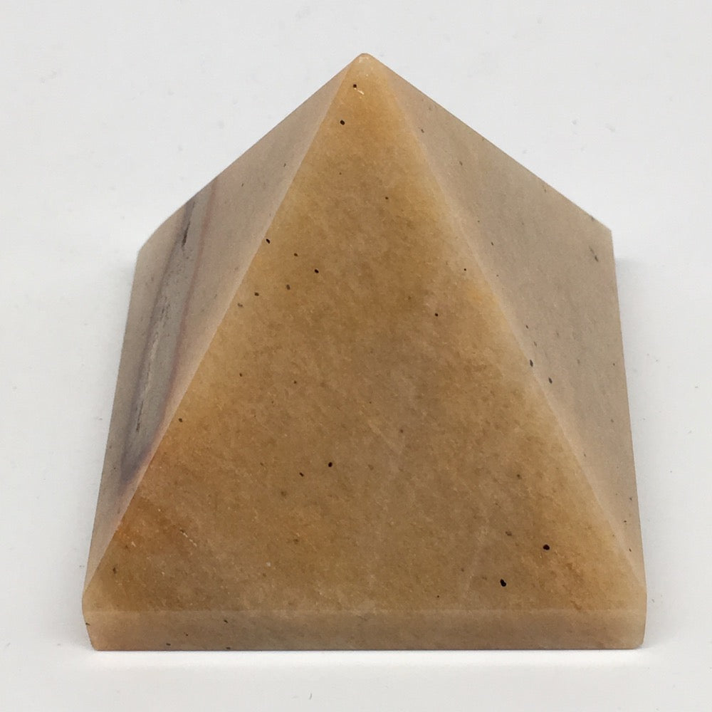 131.5g,2"x1.6" Natural Yellow Aventurine Pyramid Gemstone Crystal @India,MF3518