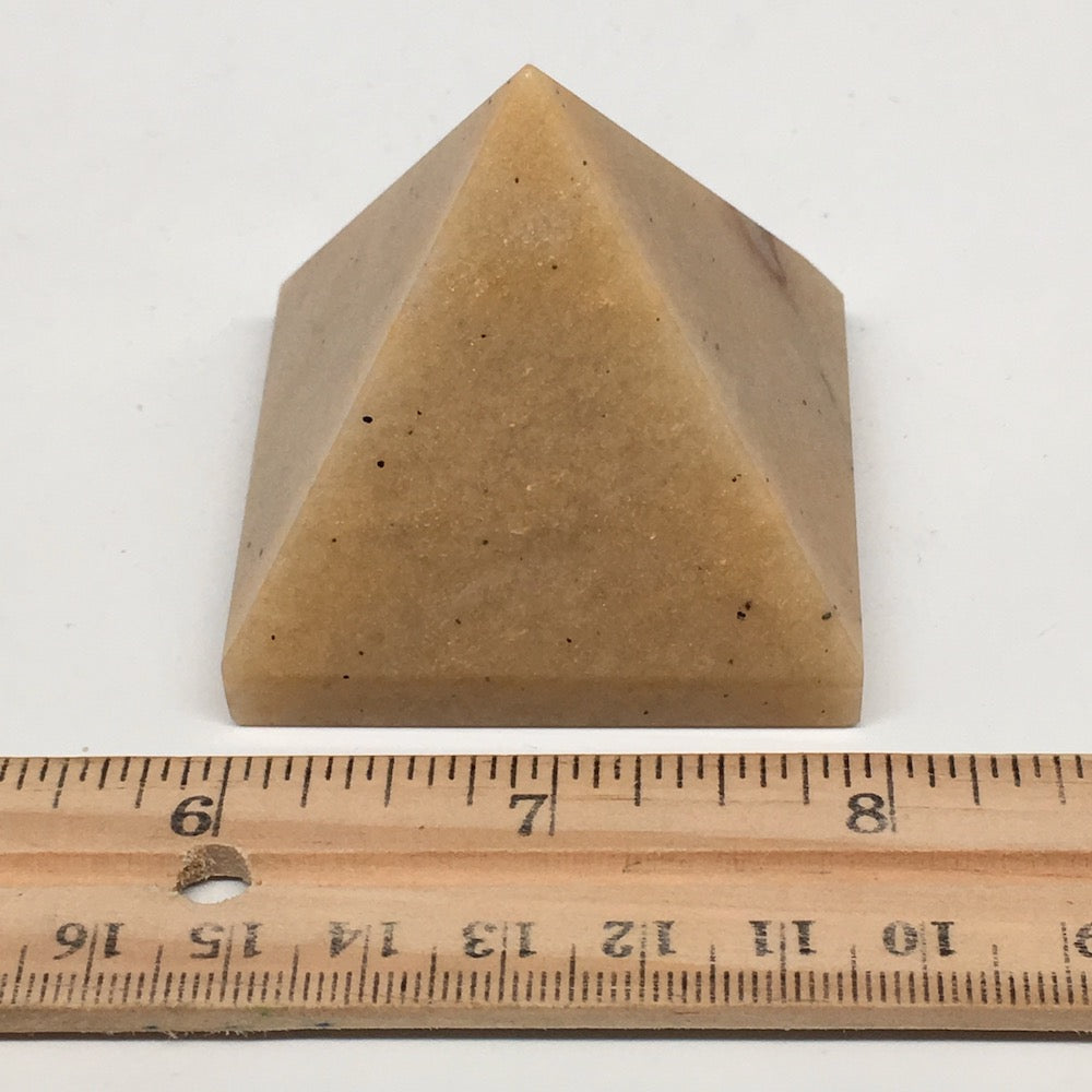 131.5g,2"x1.6" Natural Yellow Aventurine Pyramid Gemstone Crystal @India,MF3518