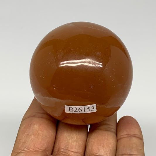 250.9g,2.2"(56mm) Honey Calcite Sphere Gemstone,Healing Crystal,B26153