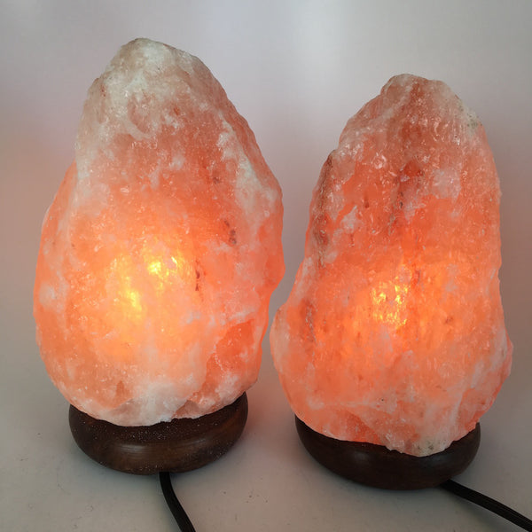 2x Himalaya Natural Handcraft Rough Raw Crystal Salt Lamp,8"- 8.25"Tall, HL47 - watangem.com