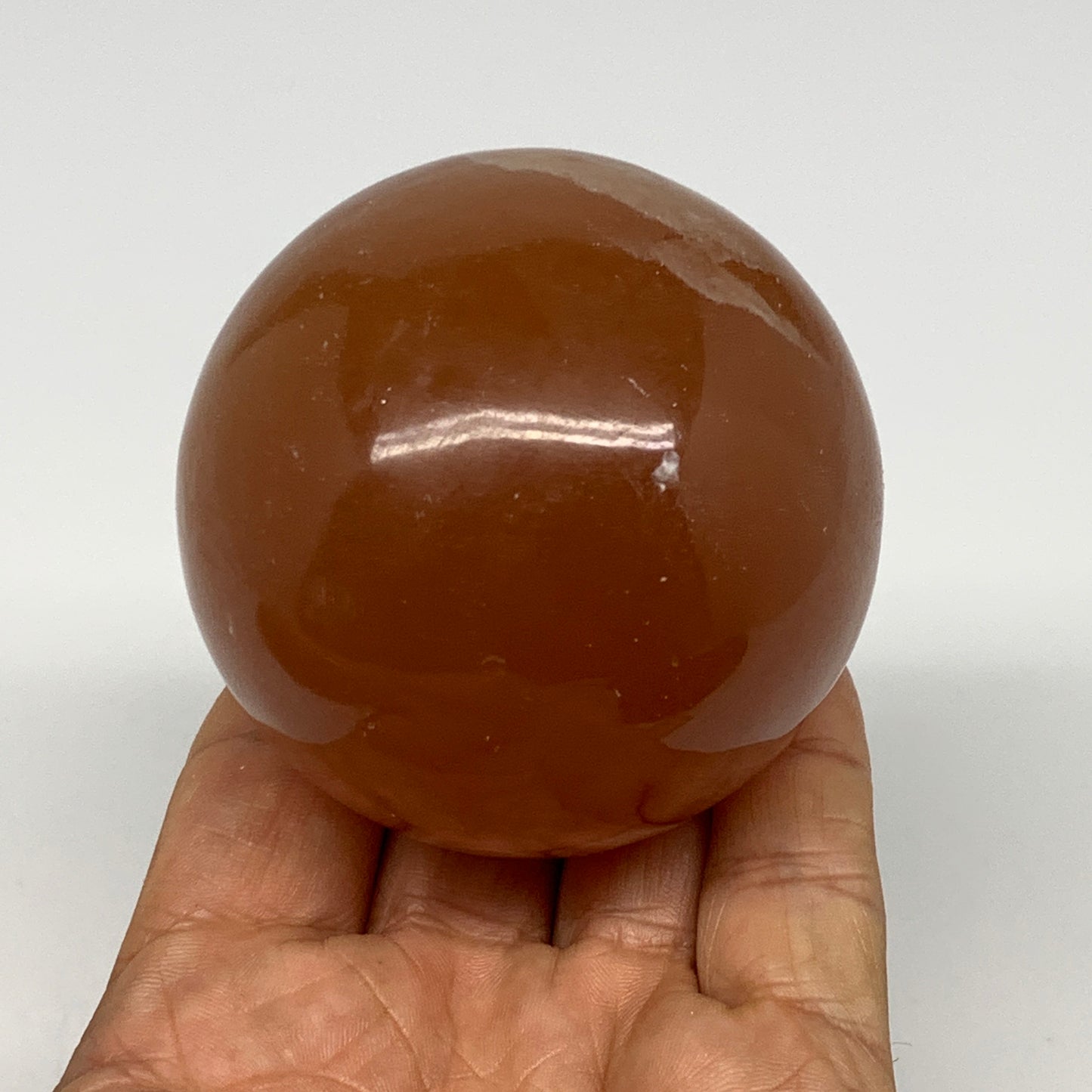 364.9g,2.5"(65mm) Honey Calcite Sphere Gemstone,Healing Crystal,B26154