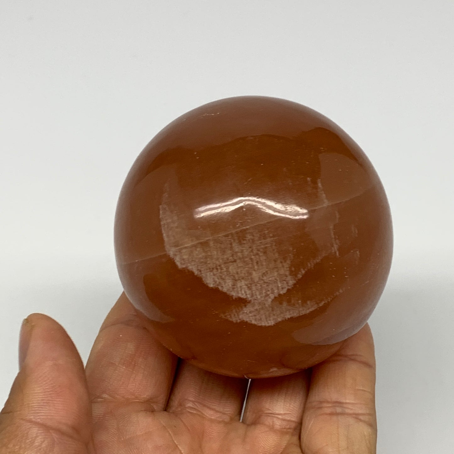 364.9g,2.5"(65mm) Honey Calcite Sphere Gemstone,Healing Crystal,B26154