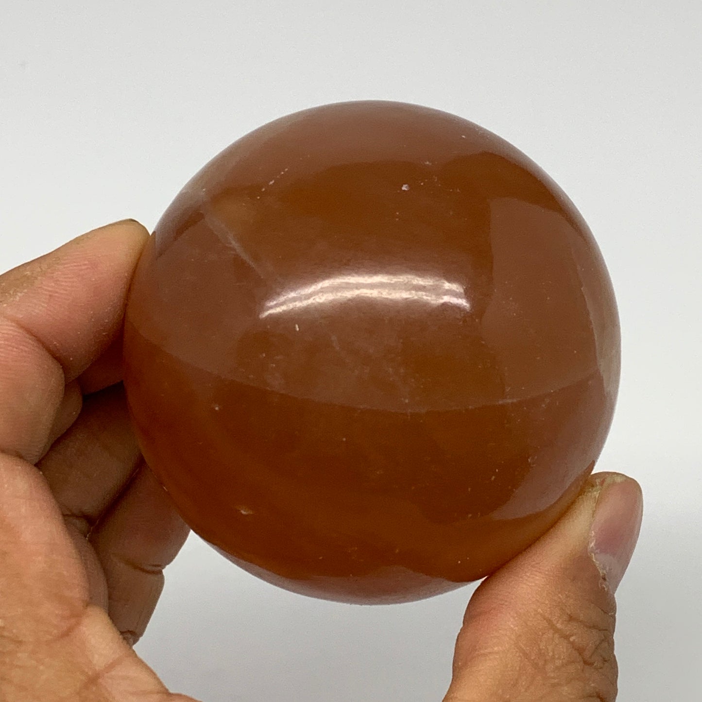 364.9g,2.5"(65mm) Honey Calcite Sphere Gemstone,Healing Crystal,B26154