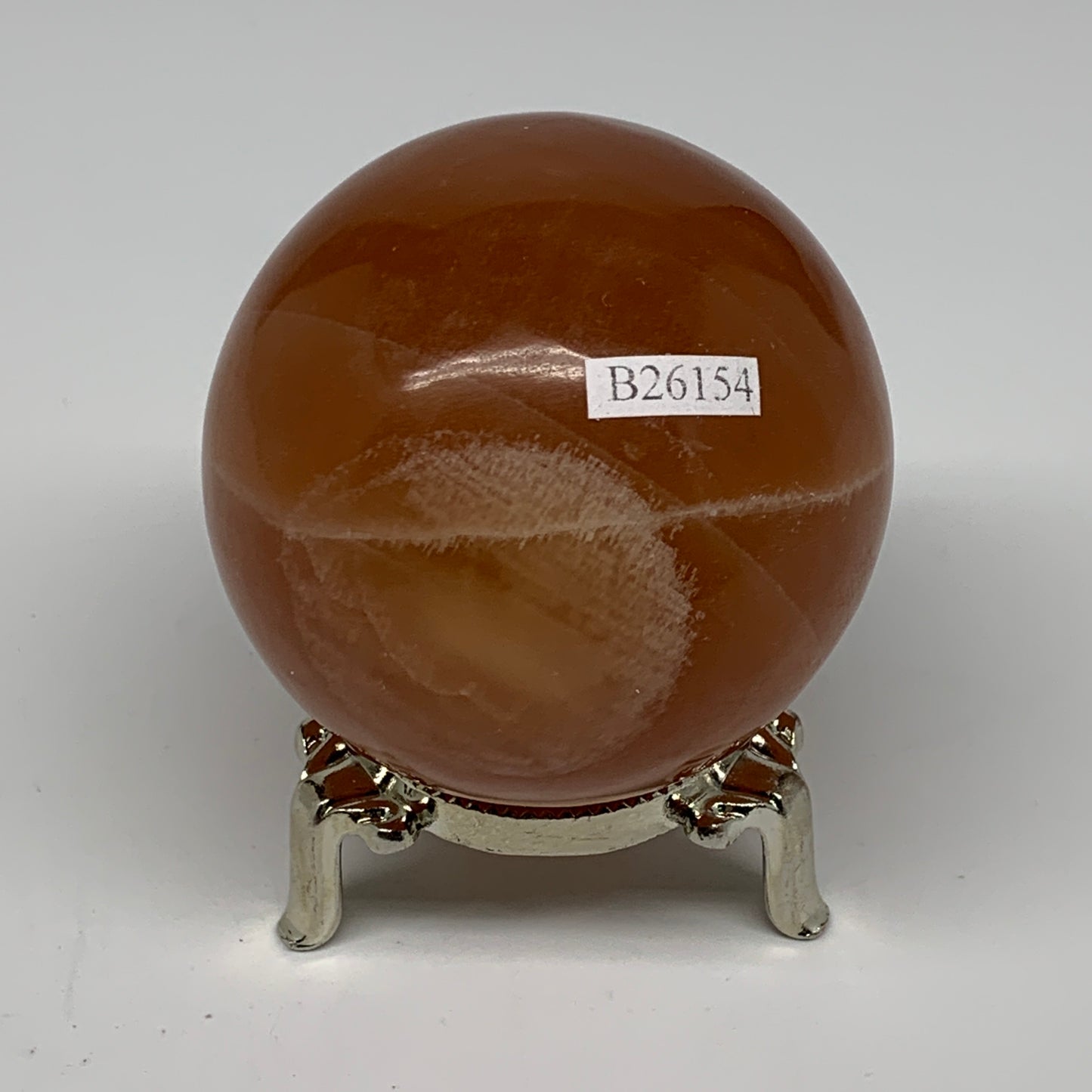 364.9g,2.5"(65mm) Honey Calcite Sphere Gemstone,Healing Crystal,B26154