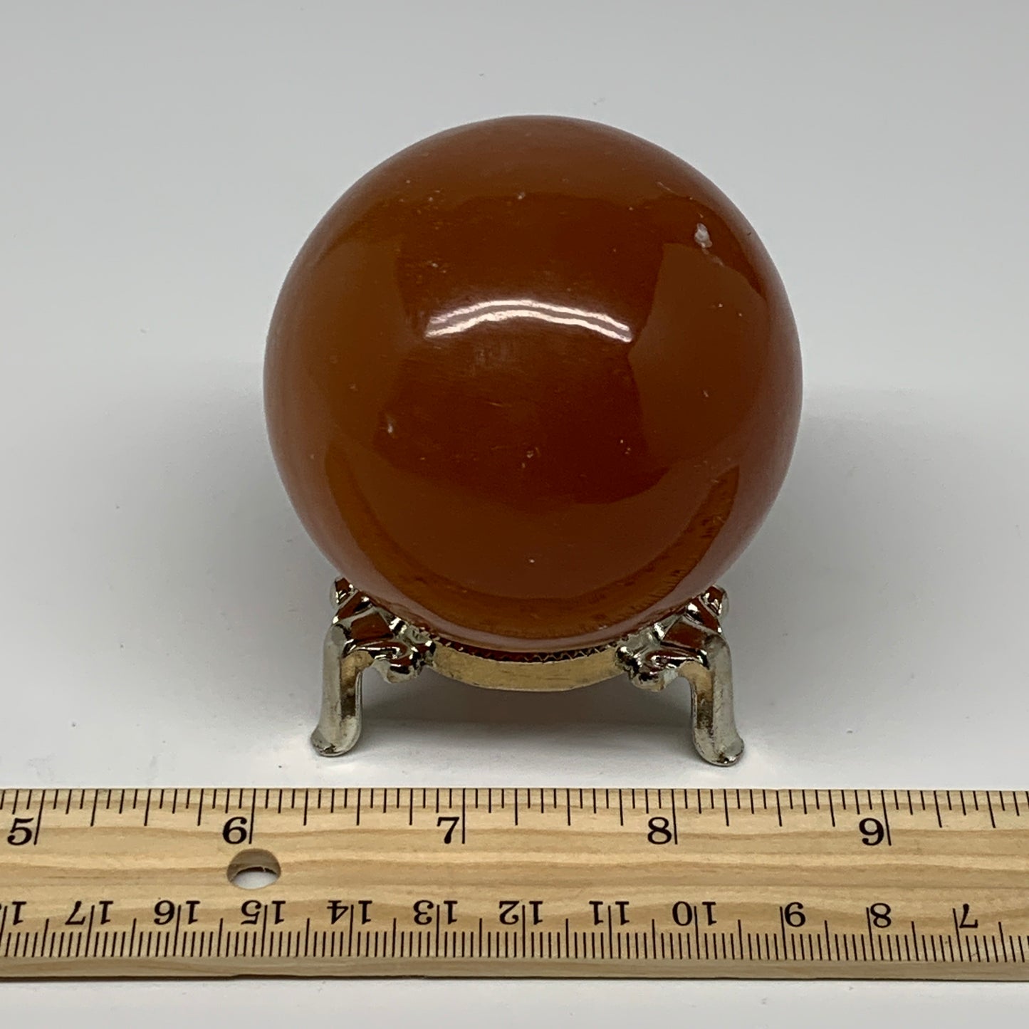364.9g,2.5"(65mm) Honey Calcite Sphere Gemstone,Healing Crystal,B26154