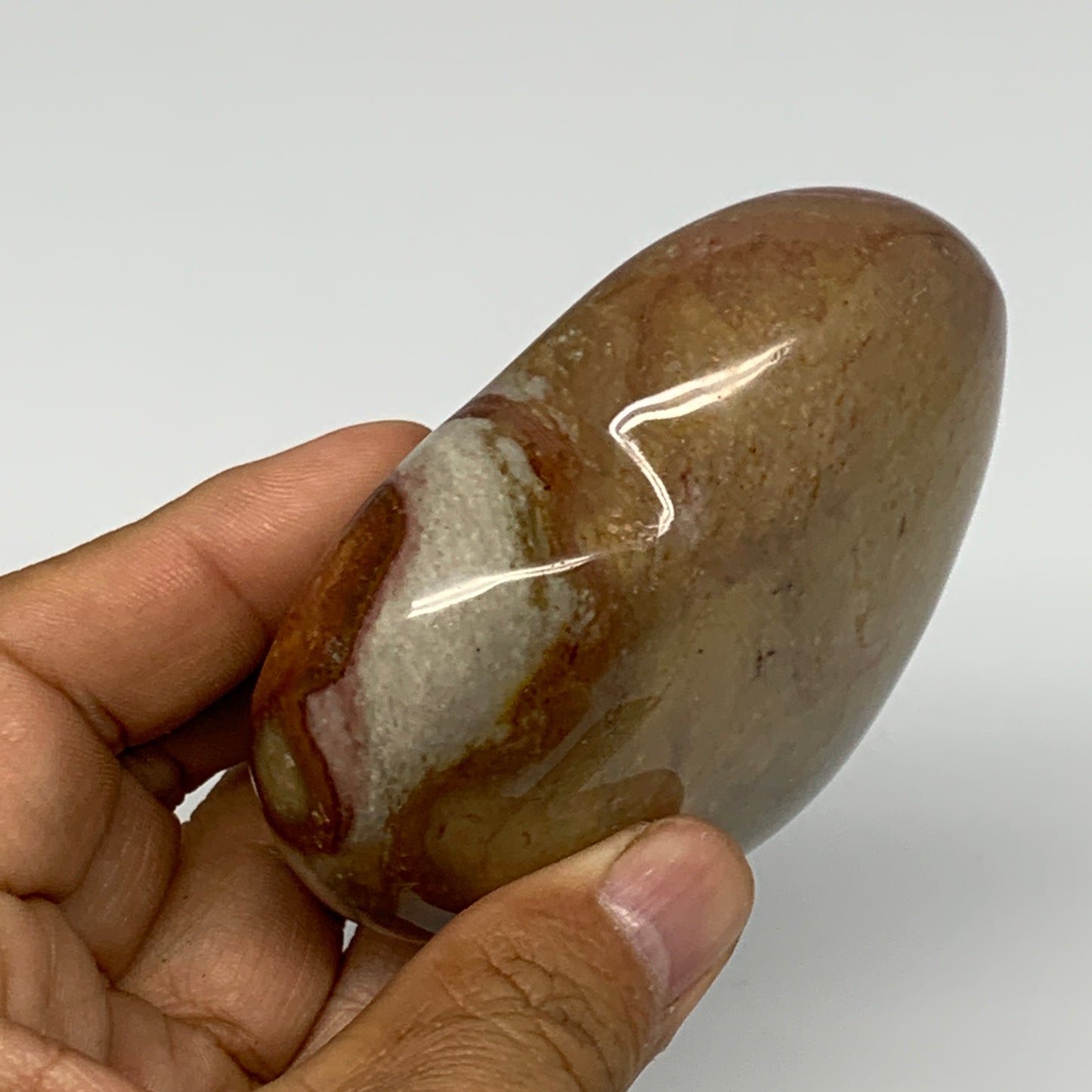 270.3g, 3"x3.2"x1.3" Polychrome Jasper Heart Polished Healing Crystal, B17714