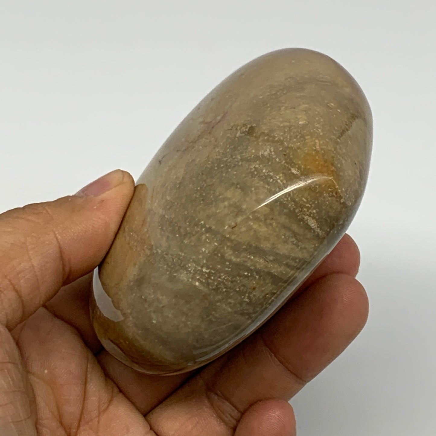 270.3g, 3"x3.2"x1.3" Polychrome Jasper Heart Polished Healing Crystal, B17714