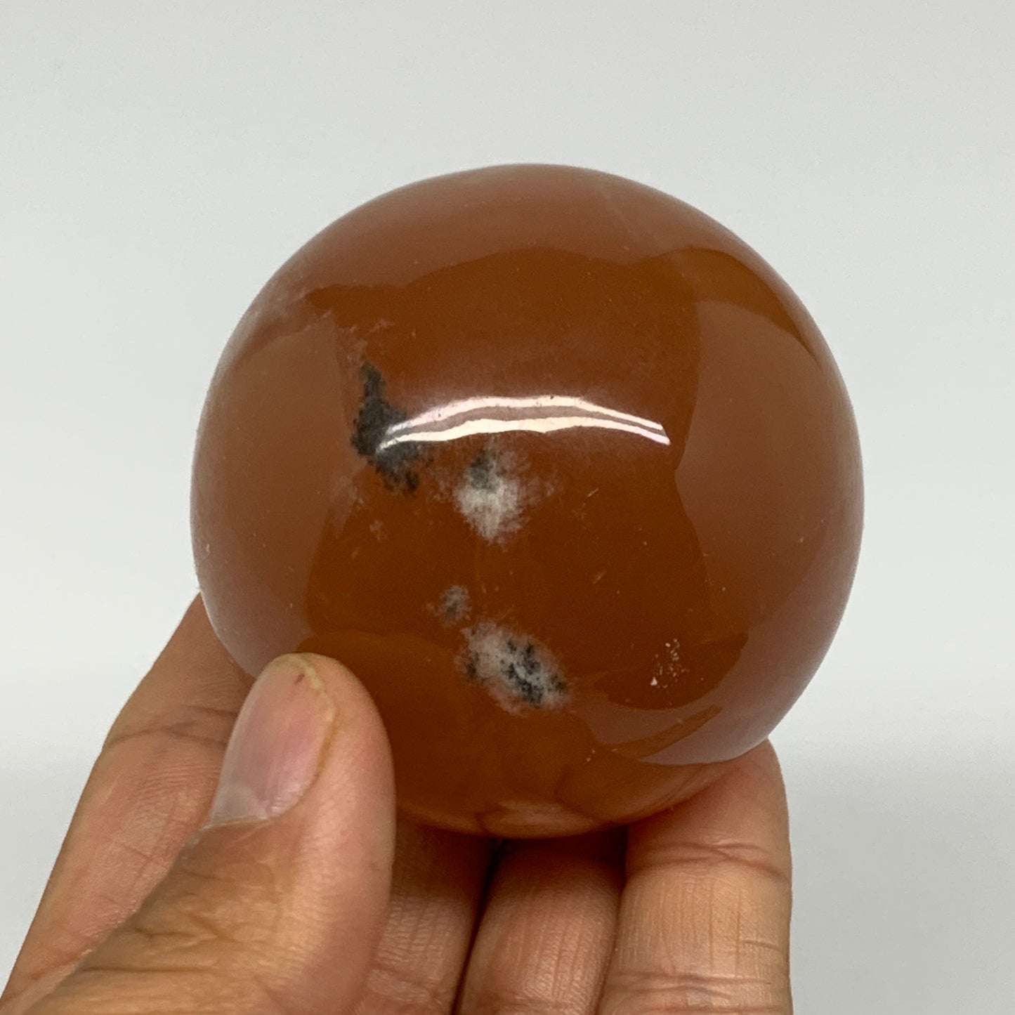 285.7g,2.3"(59mm) Honey Calcite Sphere Gemstone,Healing Crystal,B26156