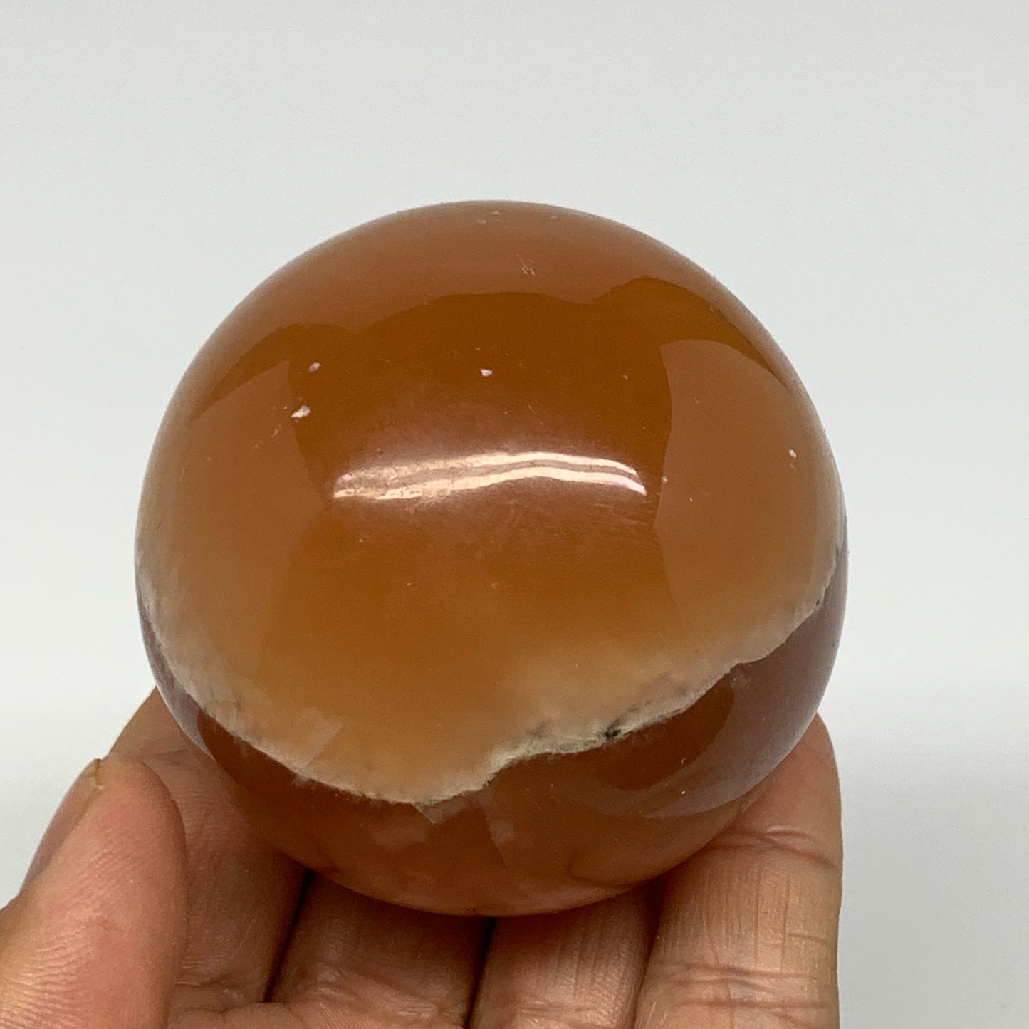 285.7g,2.3"(59mm) Honey Calcite Sphere Gemstone,Healing Crystal,B26156