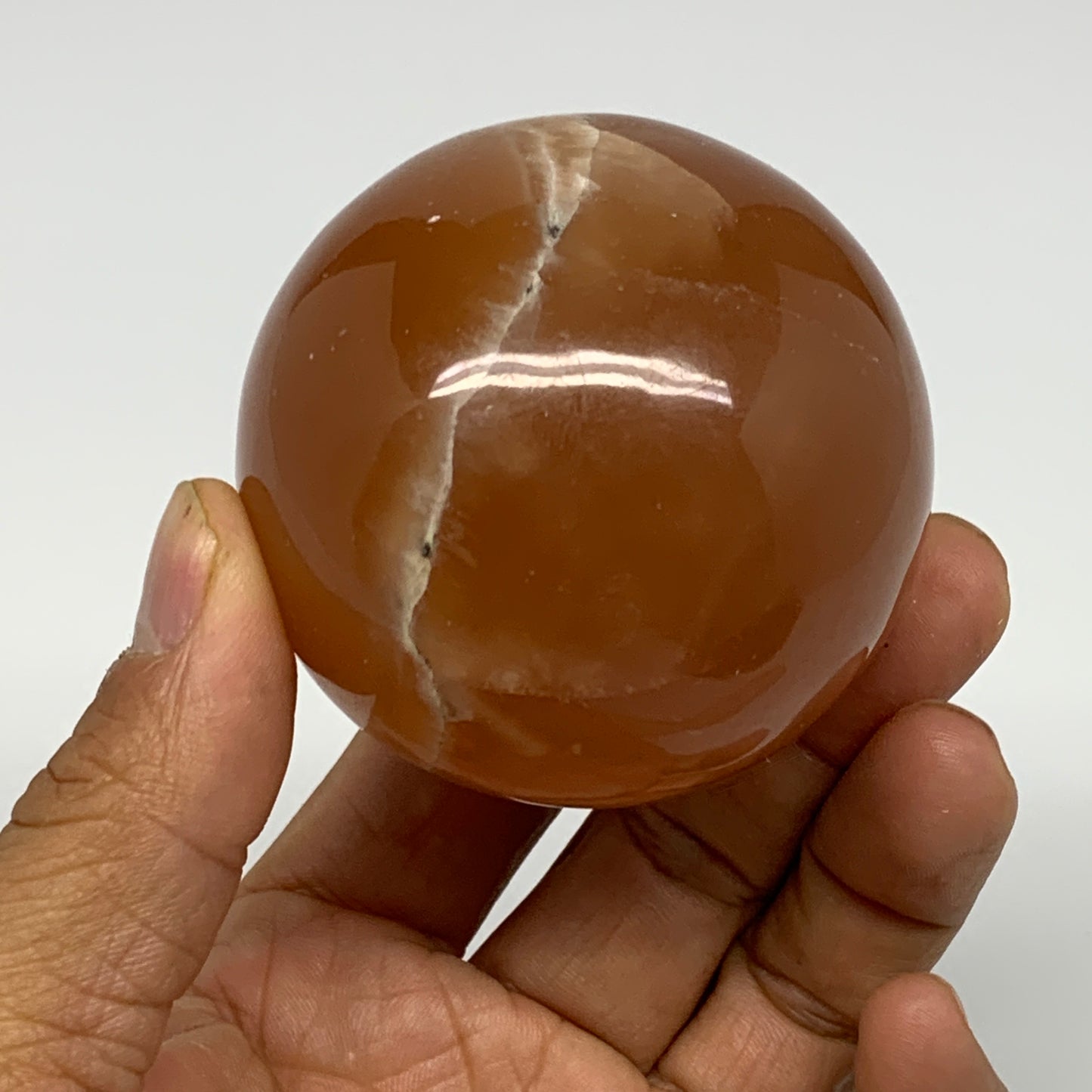 285.7g,2.3"(59mm) Honey Calcite Sphere Gemstone,Healing Crystal,B26156