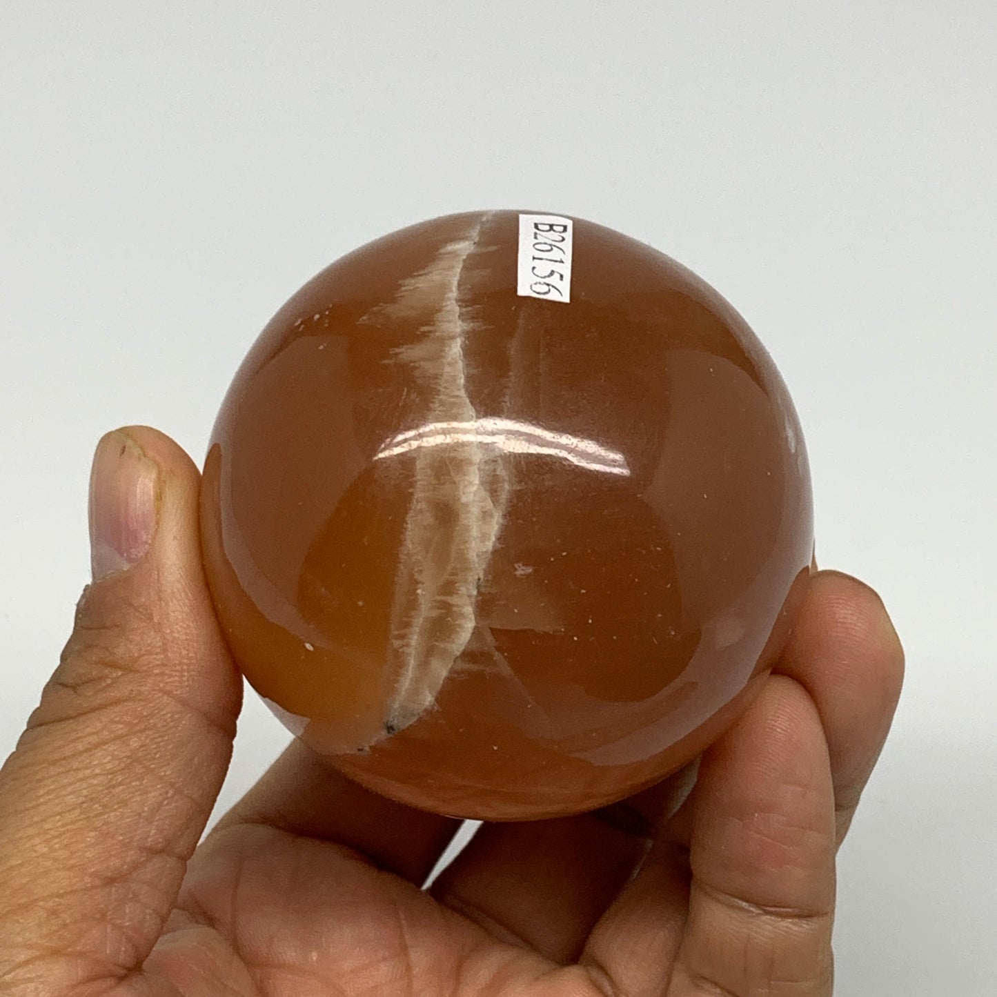 285.7g,2.3"(59mm) Honey Calcite Sphere Gemstone,Healing Crystal,B26156