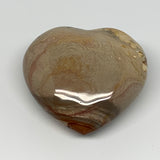 335.4g, 3.2"x3.3"x1.6" Polychrome Jasper Heart Polished Healing Crystal, B17715