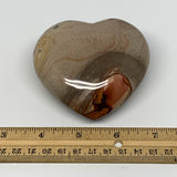 335.4g, 3.2"x3.3"x1.6" Polychrome Jasper Heart Polished Healing Crystal, B17715