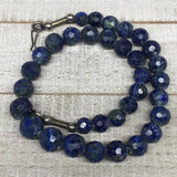 84.7g,10mm-15mm,Facetted Round Lapis Lazuli Beads Strand @Afghanistan,15",LPB410