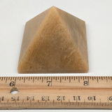 124.2g,2"x1.6" Natural Yellow Aventurine Pyramid Gemstone Crystal @India,MF3525