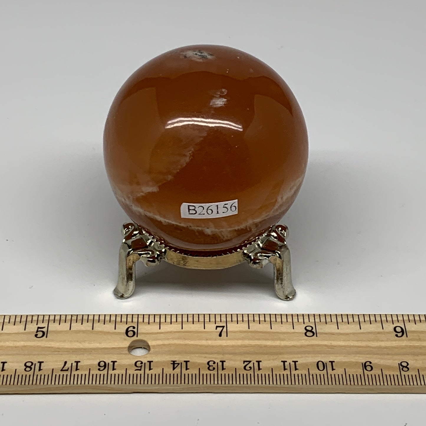 285.7g,2.3"(59mm) Honey Calcite Sphere Gemstone,Healing Crystal,B26156