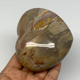 424.5g, 3.1"x3.6"x1.7" Polychrome Jasper Heart Polished Healing Crystal, B17716