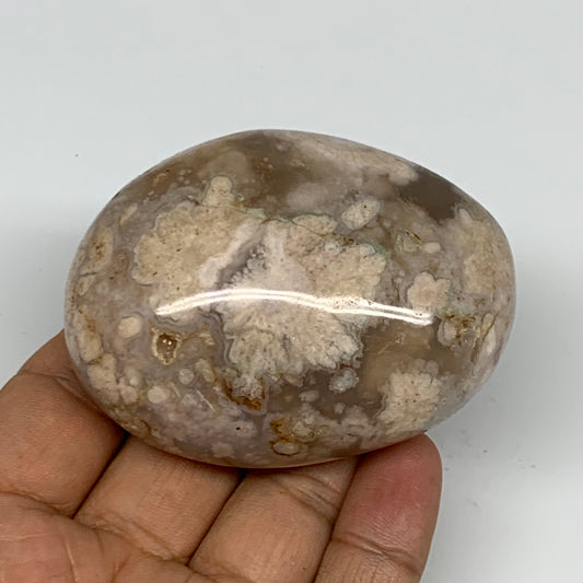 160.3g,2.7"x2"x1.3", Flower Agate Palm-Stone Crystal Reiki @Madagascar,B16160