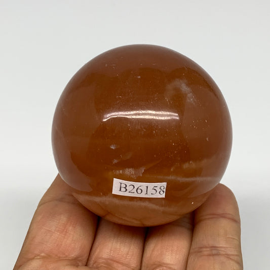 253.1g,2.2"(56mm) Honey Calcite Sphere Gemstone,Healing Crystal,B26158