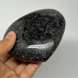 468g,3.4"x3.8"x1.4" Indigo Gabro Merlinite Heart Gemstone @Madagascar,B19922