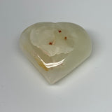 102.3g, 2.2"x2.3"x1" Natural Green Onyx Heart Polished Healing Crystal, B7635