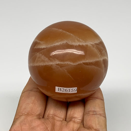 315.4g,2.4"(60mm) Honey Calcite Sphere Gemstone,Healing Crystal,B26159