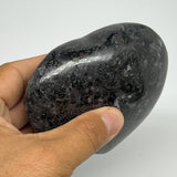 401g,3.1"x3.7"x1.4" Indigo Gabro Merlinite Heart Gemstone @Madagascar,B19923