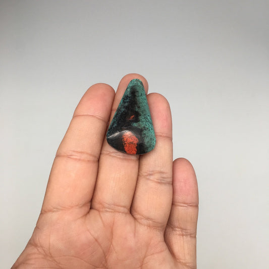 7.9g, 1.45"x0.9"x7mm Sonora Sunset Chrysocolla Cuprite Cabochon @Mexico,SC363 - watangem.com