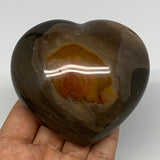 393.2g, 3.2"x3.4"x1.8" Polychrome Jasper Heart Polished Healing Crystal, B17719