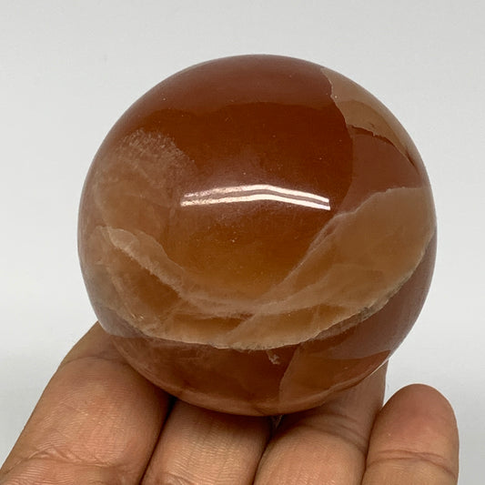267.6g,2.3"(57mm) Honey Calcite Sphere Gemstone,Healing Crystal,B26161