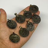 82g, 8pcs, Turkmen Coins Jeweled Synthetic Pink Tribal @Afghanistan, B14523