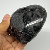 381.9g,3.1"x3.5"x1.5" Indigo Gabro Merlinite Heart Gemstone @Madagascar,B19925