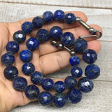 94.3g,11mm-15mm,Facetted Round Lapis Lazuli Beads Strand @Afghanistan,15",LPB416
