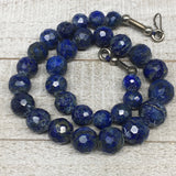 94.3g,11mm-15mm,Facetted Round Lapis Lazuli Beads Strand @Afghanistan,15",LPB416