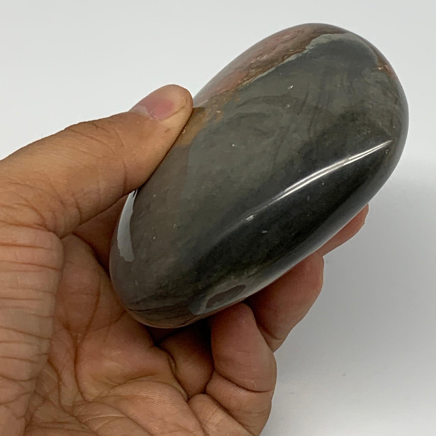 294.6g, 3"x3.4"x1.4" Polychrome Jasper Heart Polished Healing Crystal, B17721