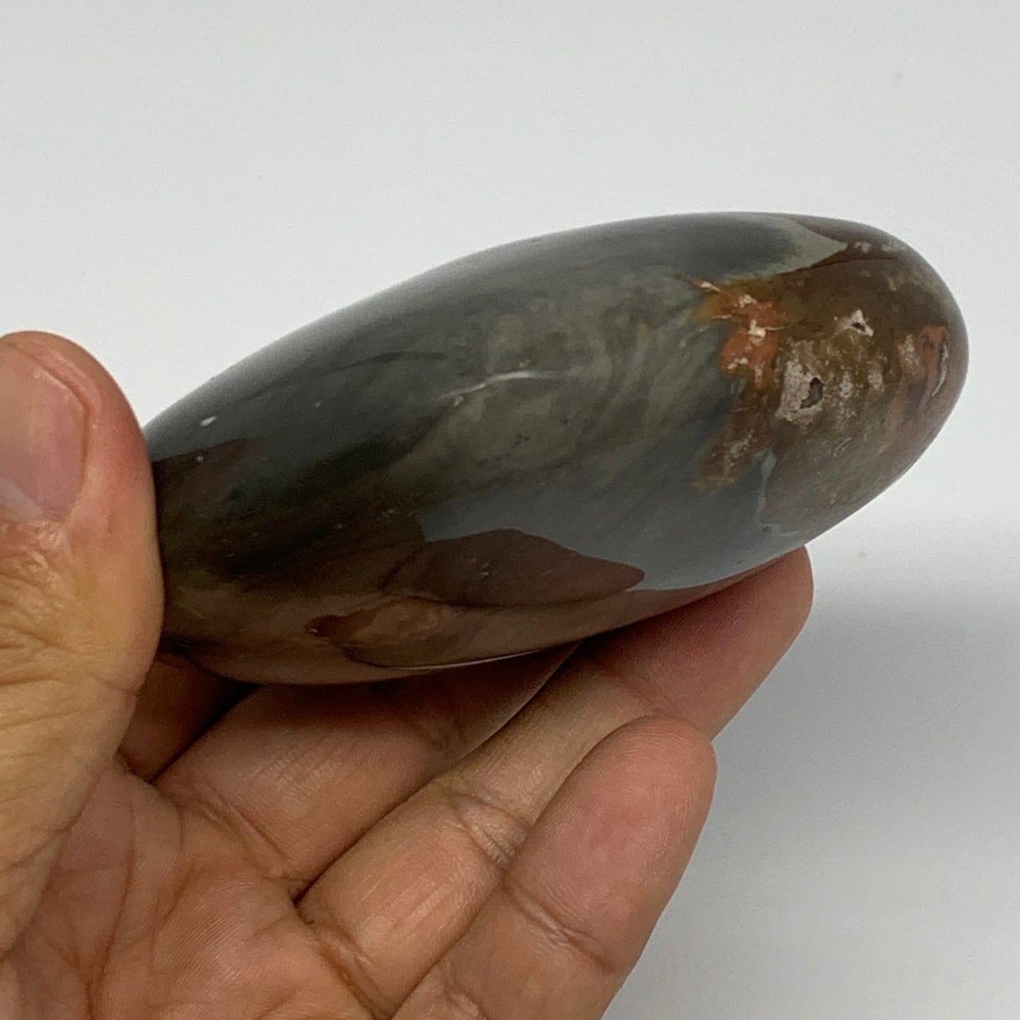 294.6g, 3"x3.4"x1.4" Polychrome Jasper Heart Polished Healing Crystal, B17721