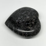 585g,3.9"x3.2"x1.4" Indigo Gabro Merlinite Heart Gemstone @Madagascar,B19926