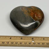 294.6g, 3"x3.4"x1.4" Polychrome Jasper Heart Polished Healing Crystal, B17721