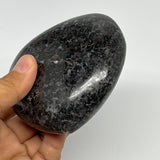 472g,3.5"x3.6"x1.4" Indigo Gabro Merlinite Heart Gemstone @Madagascar,B19927