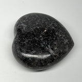 472g,3.5"x3.6"x1.4" Indigo Gabro Merlinite Heart Gemstone @Madagascar,B19927