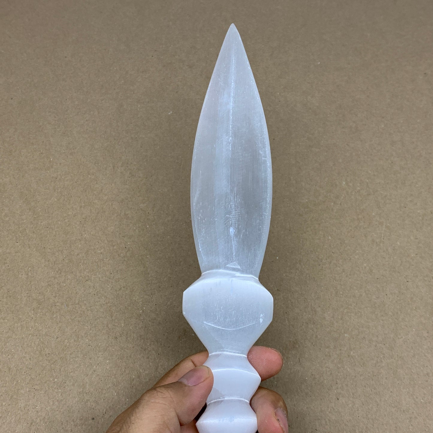 295g,12"x1.6"x0.8"Natural Selenite Crystal Knife (Satin Spar) @Morocco,B24103