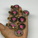 90g, 8pcs, Turkmen Coins Jeweled Synthetic Pink Tribal @Afghanistan, B14528
