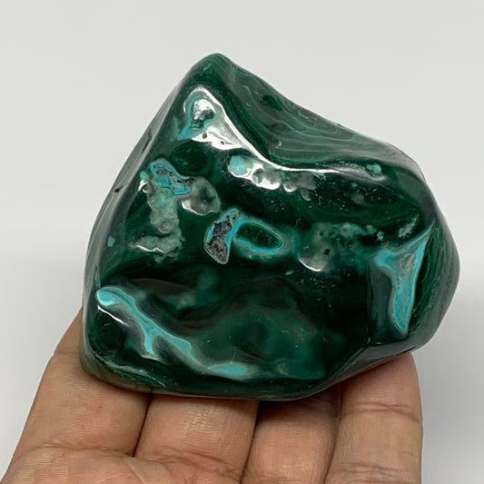 237g,2.5"x2.5"x1.4" Natural Azurite Malachite Freeform Polished @Congo, B18484