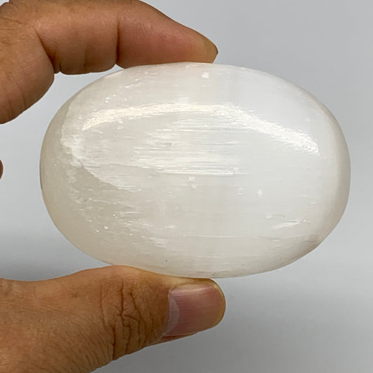 105g, 2.7"x1.9"x0.9", White Satin Spar (Selenite) Palmstone Crystal Gypsum, B225
